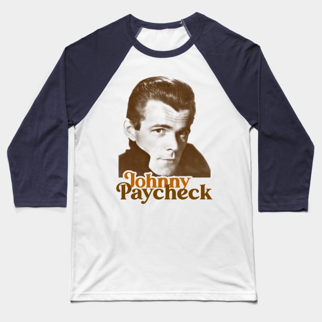 Young Johnny Paycheck ))(( Country Outlaw Tribute Baseball T-Shirt by darklordpug